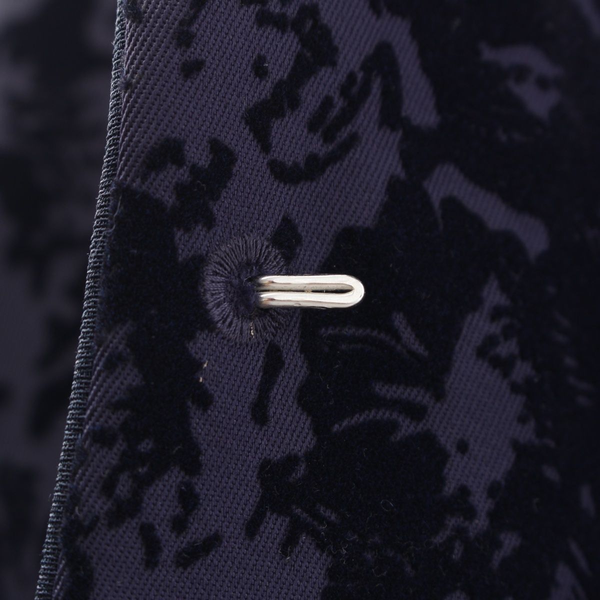 Celine Phoebe Philo Era Silk Blend Velour Flower Coat Navy 36 — view 8