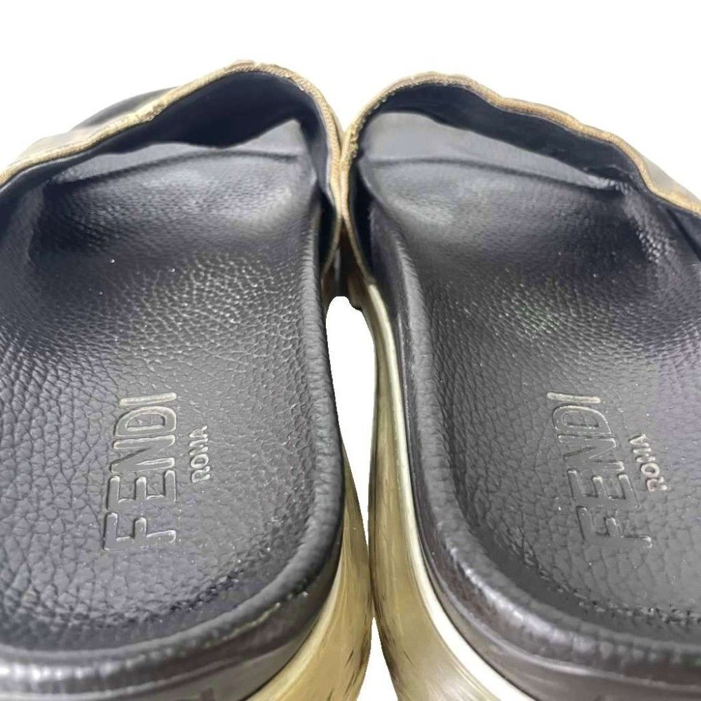 Fendi Slide Sandals Lava Logo Zucca Pattern Brown 8 — view 8