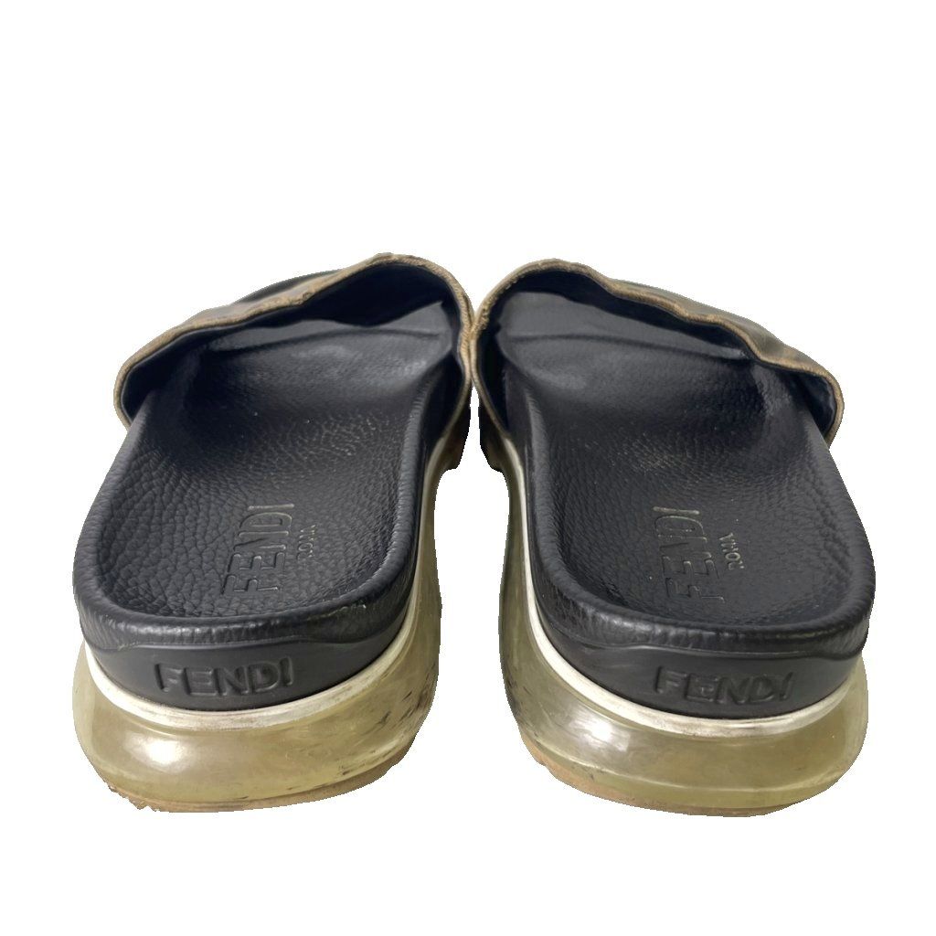 Fendi Slide Sandals Lava Logo Zucca Pattern Brown 8 — view 3