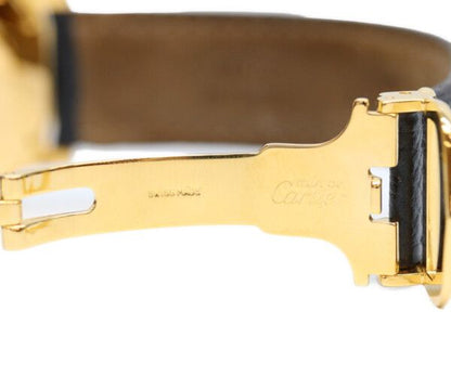 Cartier 925 Must Ronde LM Vermeil Date Ivory Roman Dial Leather Quartz — view 8