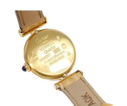 Cartier 925 Must Colisee Vermeil SM Gold Dial Quartz Leather — view 7