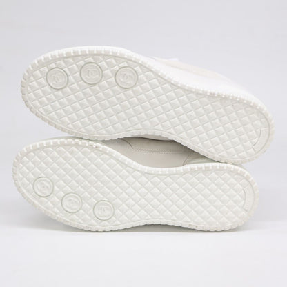 Chanel CC Logo Leather Suede Sneakers — view 6