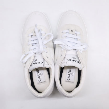 Chanel CC Logo Leather Suede Sneakers — view 5