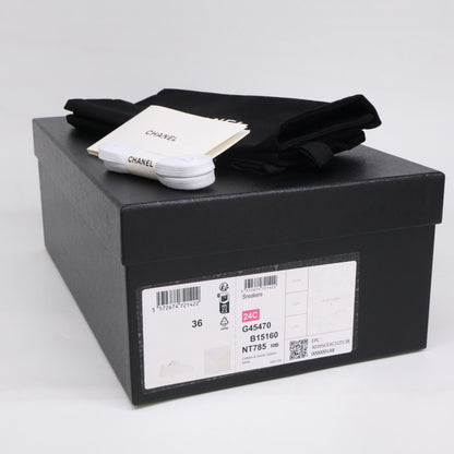 Chanel CC Logo Leather Suede Sneakers — view 7