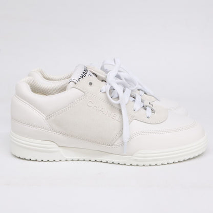 Chanel CC Logo Leather Suede Sneakers — view 4