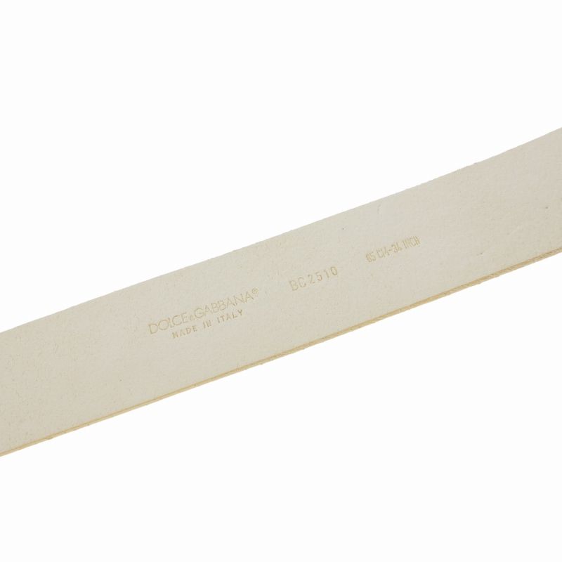 Dolce & Gabbana Leather Buckle Belt White 85 — view 8