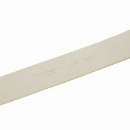 Dolce & Gabbana Leather Buckle Belt White 85 — view 8