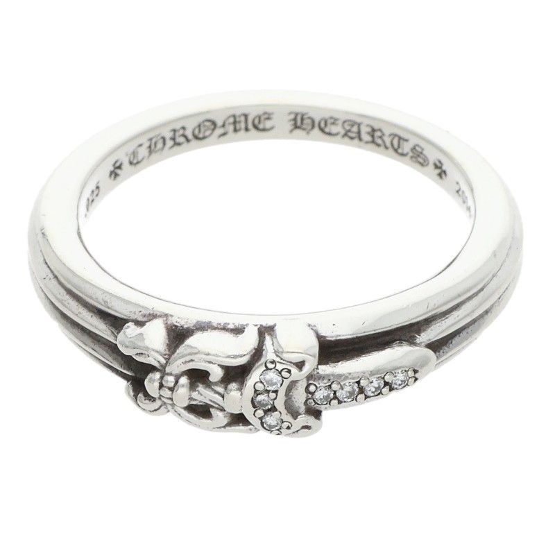 Chrome Hearts Baby P D Classic Dagger Pave Diamond Silver Ring