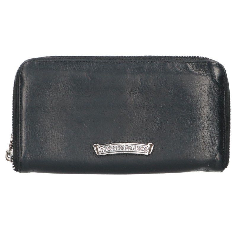 Chrome Hearts Rec Zip Zero Pyramid Stud Corner Round Zip Leather Wallet — view 2