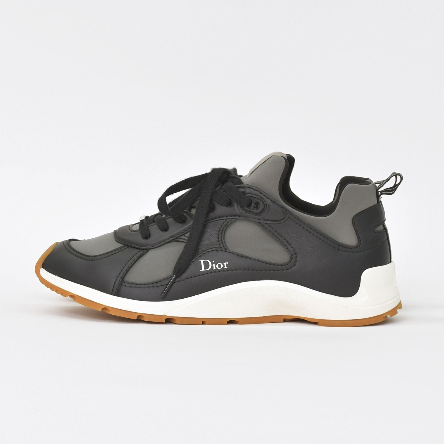 Dior Mile Sneakers Smooth Lambskin Neoprene Black White Brown — view 3