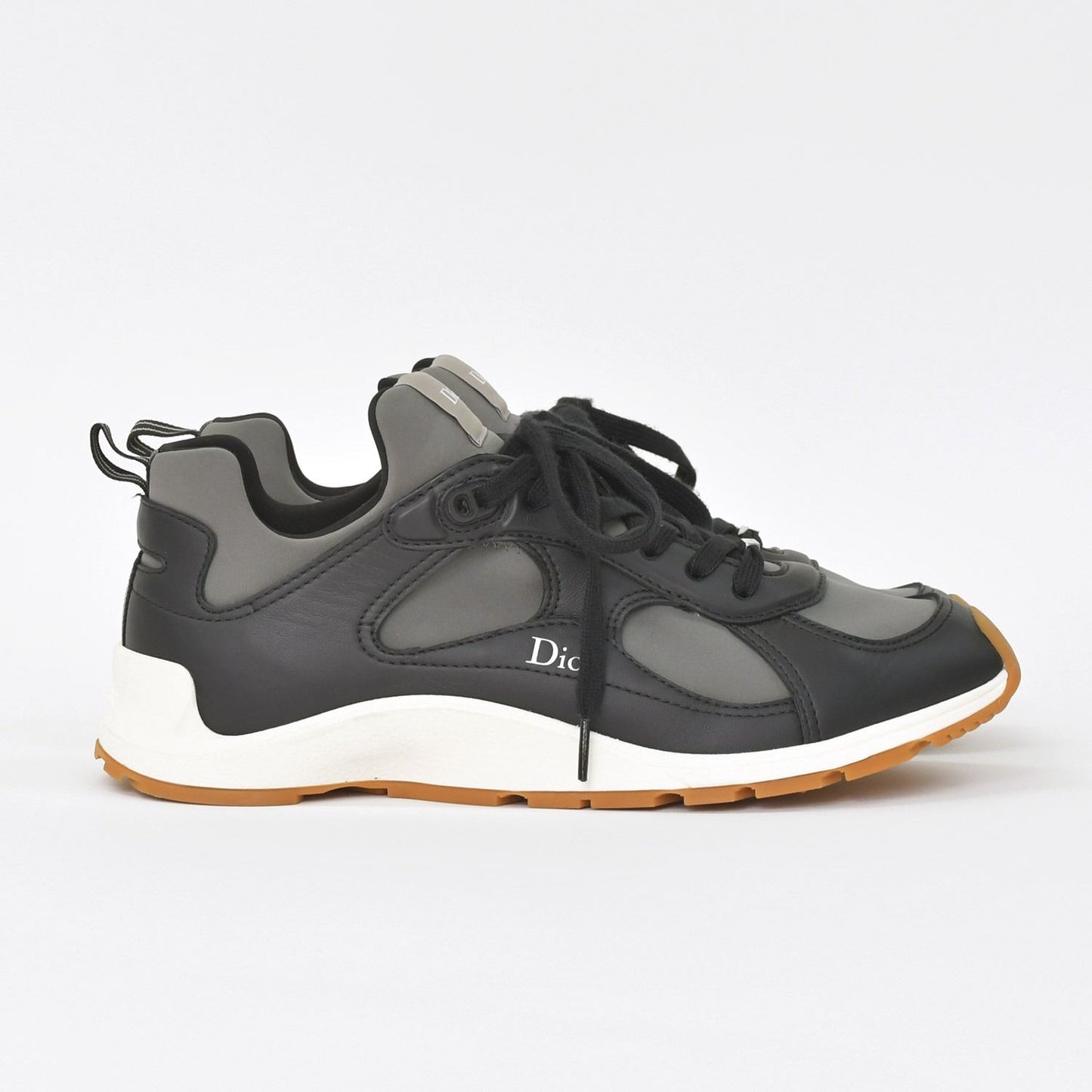 Dior Mile Sneakers Smooth Lambskin Neoprene Black White Brown — view 4