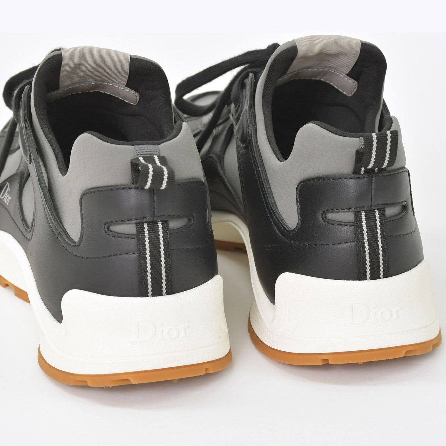 Dior Mile Sneakers Smooth Lambskin Neoprene Black White Brown — view 8