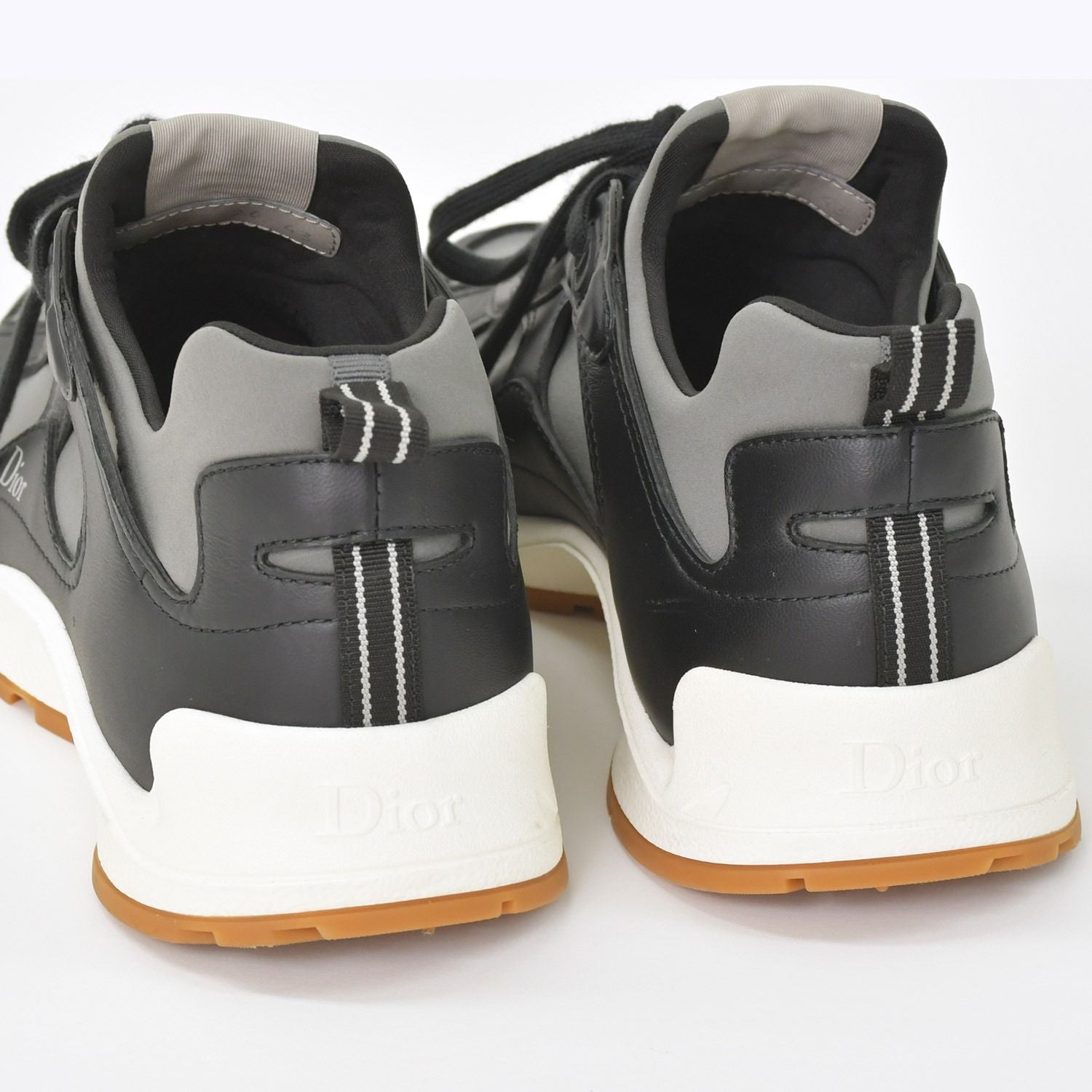Dior Mile Sneakers Smooth Lambskin Neoprene Black White Brown — view 8