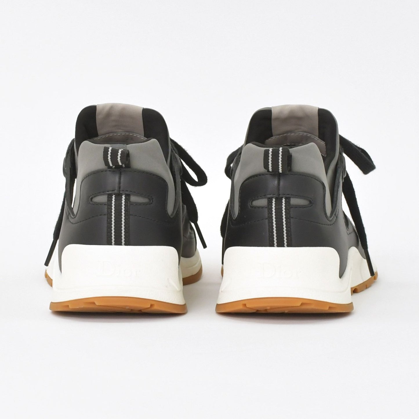 Dior Mile Sneakers Smooth Lambskin Neoprene Black White Brown — view 2