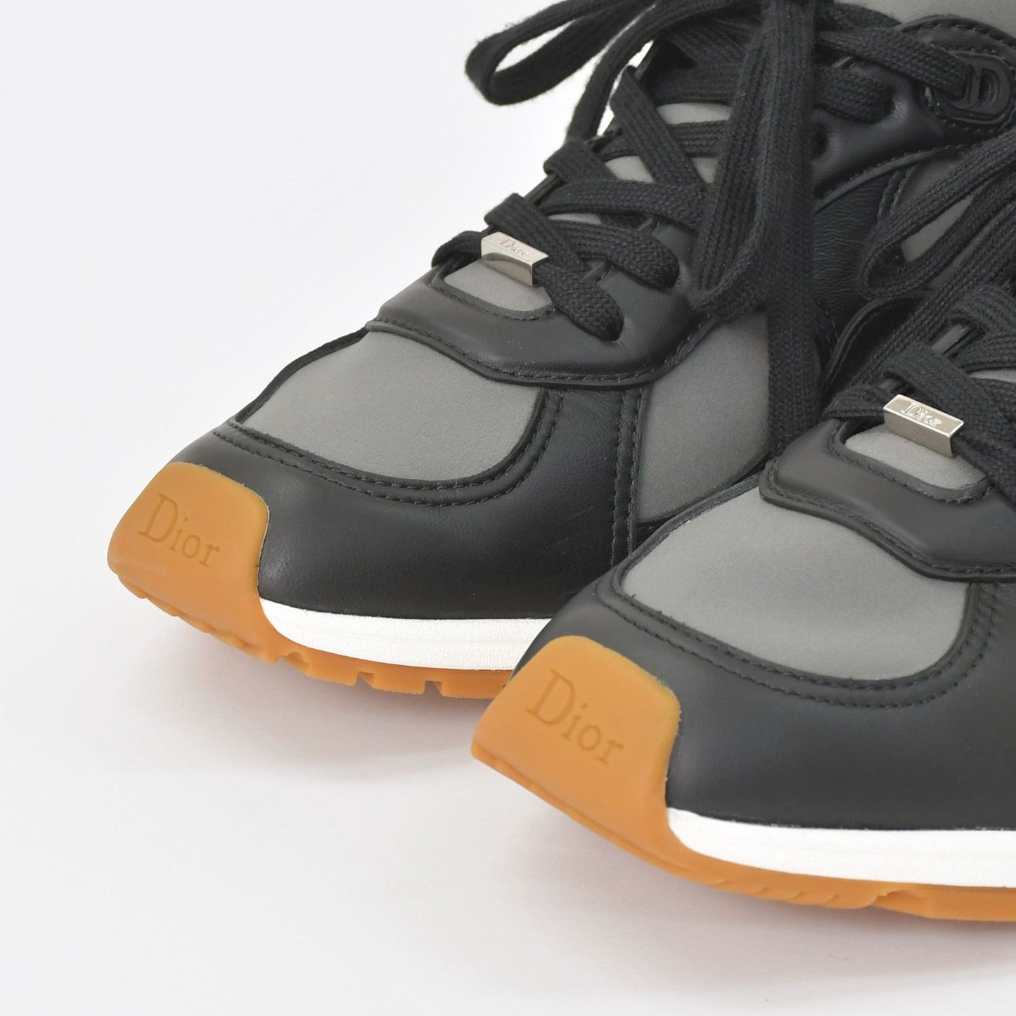 Dior Mile Sneakers Smooth Lambskin Neoprene Black White Brown — view 5