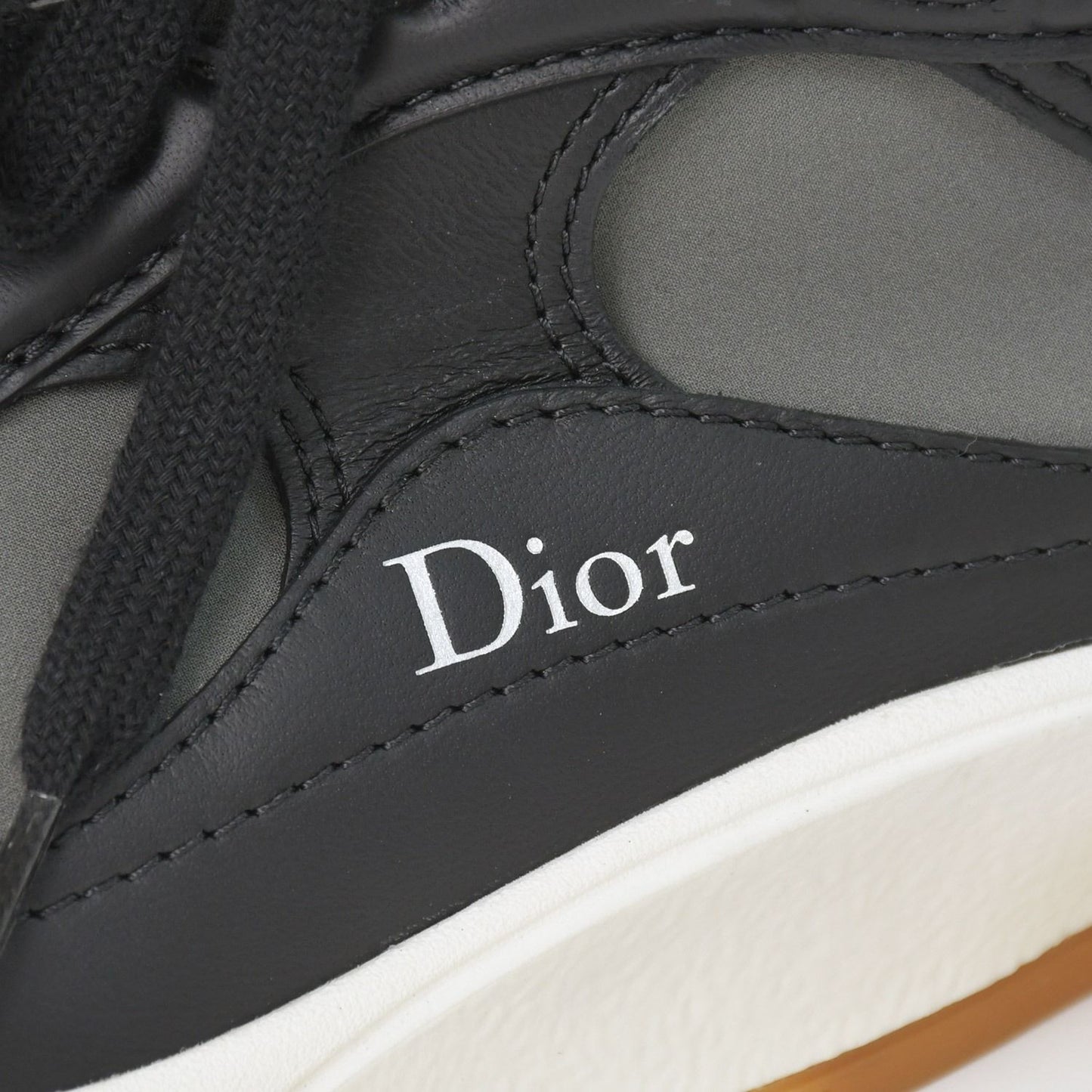 Dior Mile Sneakers Smooth Lambskin Neoprene Black White Brown — view 6