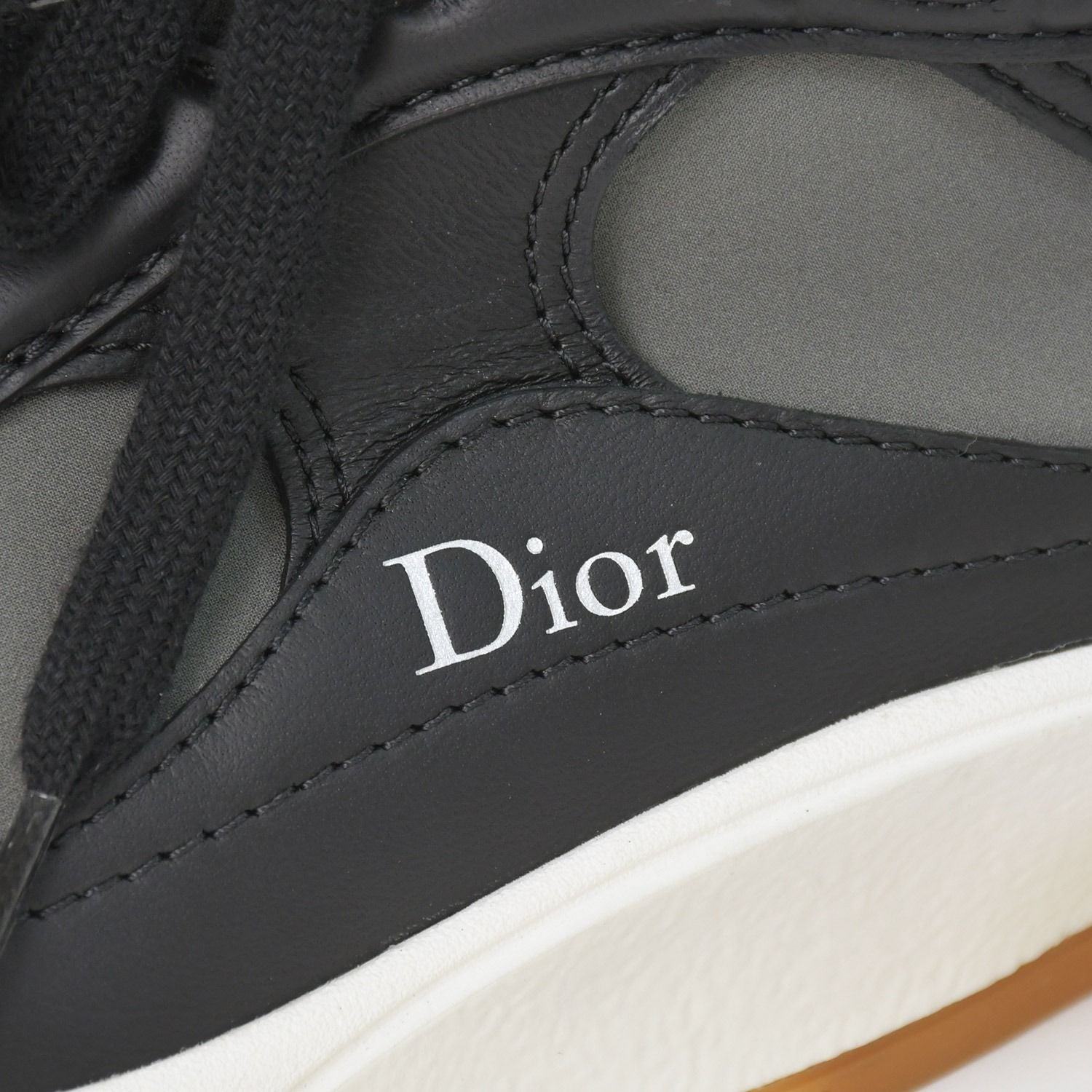 Dior Mile Sneakers Smooth Lambskin Neoprene Black White Brown — view 6