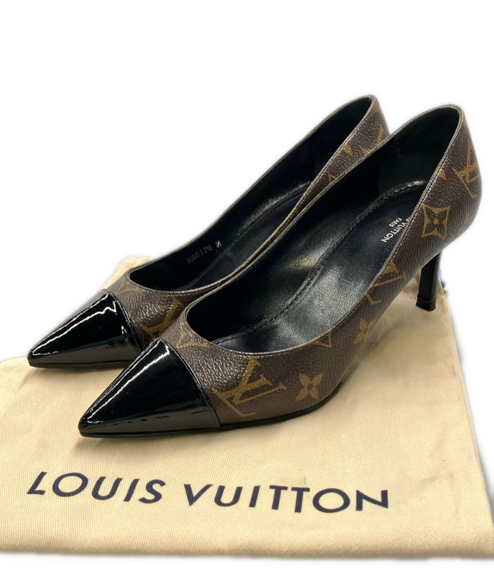Louis Vuitton Monogram Pointed Toe Pumps M Heel 36.5