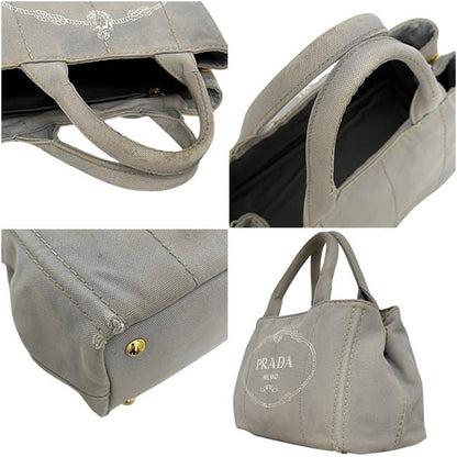 Prada Tote Bag 2-Way Canapa 180 Canvas Gray — view 8