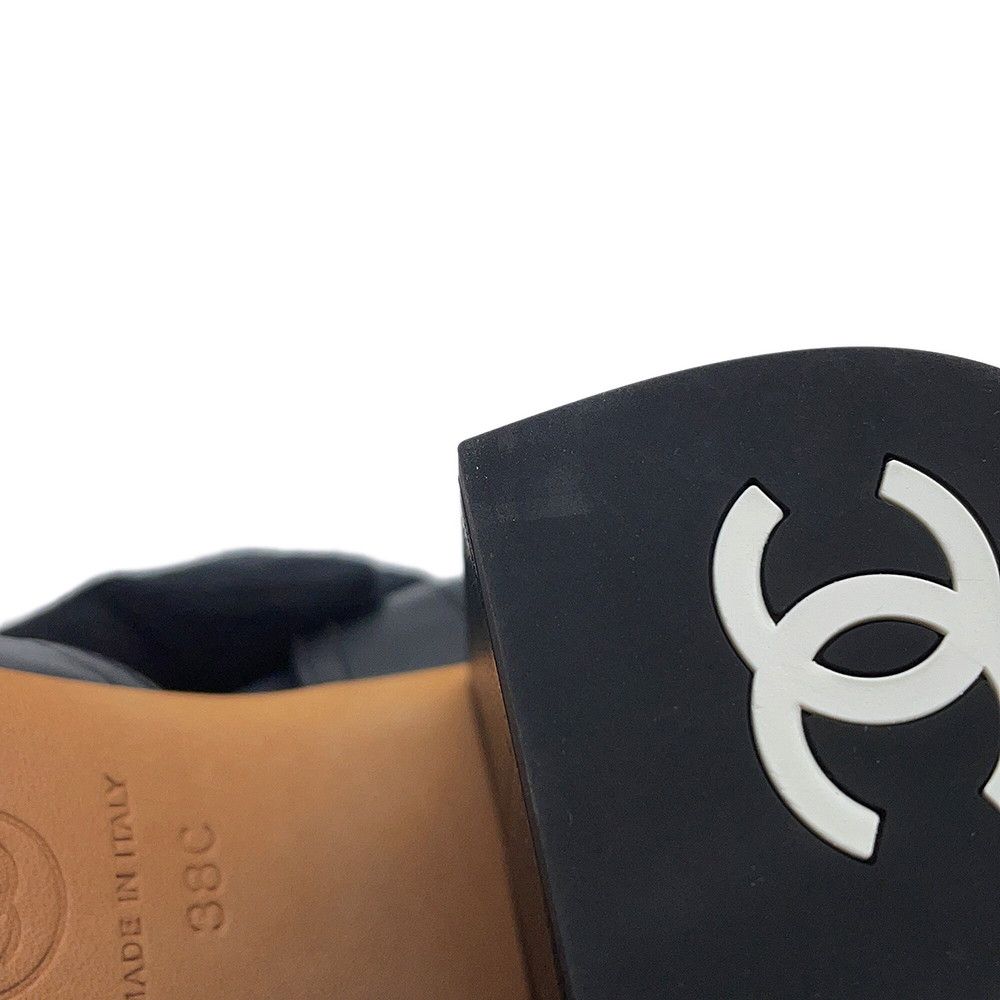 Chanel Sandals CC Logo Turnlock c Shoes Black 38 — view 7
