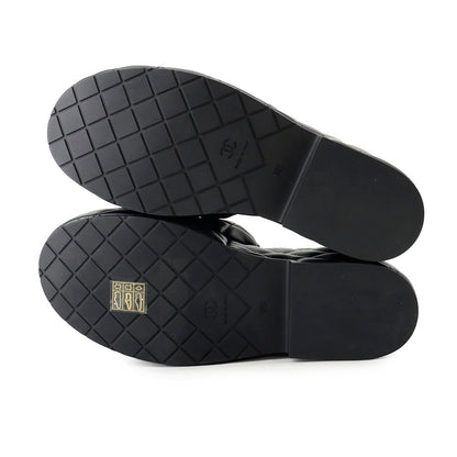 Chanel Sandals CC Logo Quilted Wedge Sole Lambskin c Shoes Black 38 — view 4