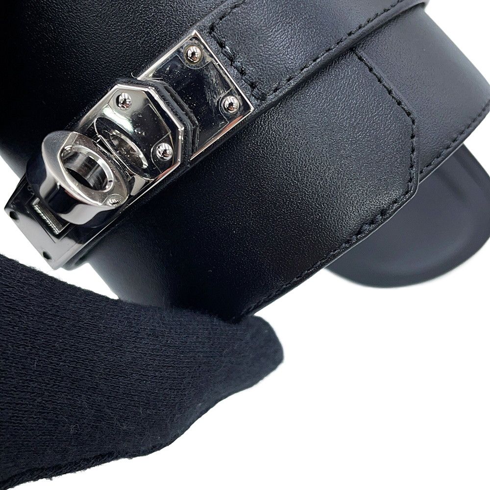 Hermes Sandals Ninon 50 Calf Leather Shoes Black 36 — view 6
