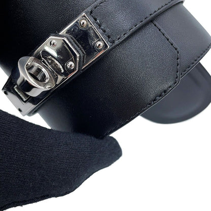 Hermes Sandals Ninon 50 Calf Leather Shoes Black 36 — view 6