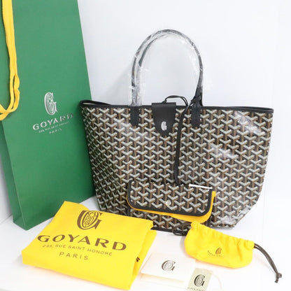 Goyard Saint Louis PM Black Tote Bag Din Canvas Leather with Clip — view 4