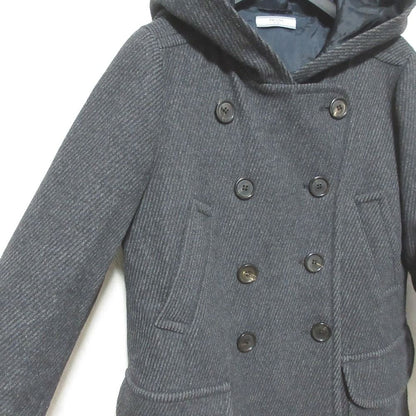 Prada Wool Calze Hooded Coat 38 Gray — view 4