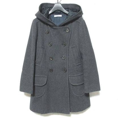 Prada Wool Calze Hooded Coat 38 Gray