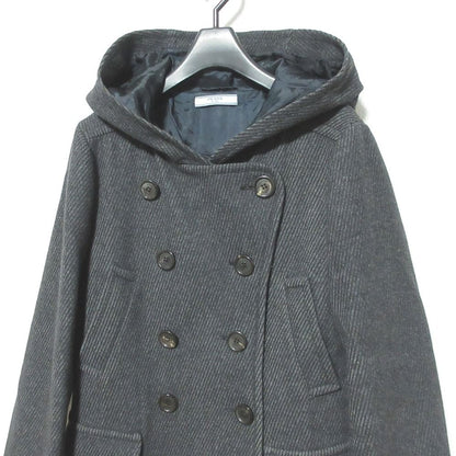Prada Wool Calze Hooded Coat 38 Gray — view 3
