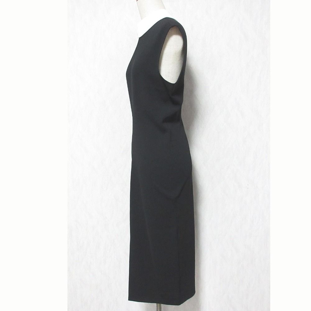 Max Mara Studio White Collared Sleeveless Dress 34 Black — view 3