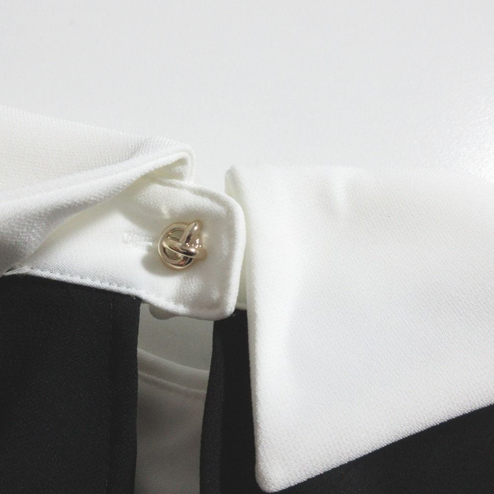 Max Mara Studio White Collared Sleeveless Dress 34 Black — view 6