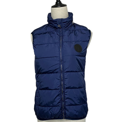 Gucci Logo Patch Down Vest Lining GG Pattern 38 Navy