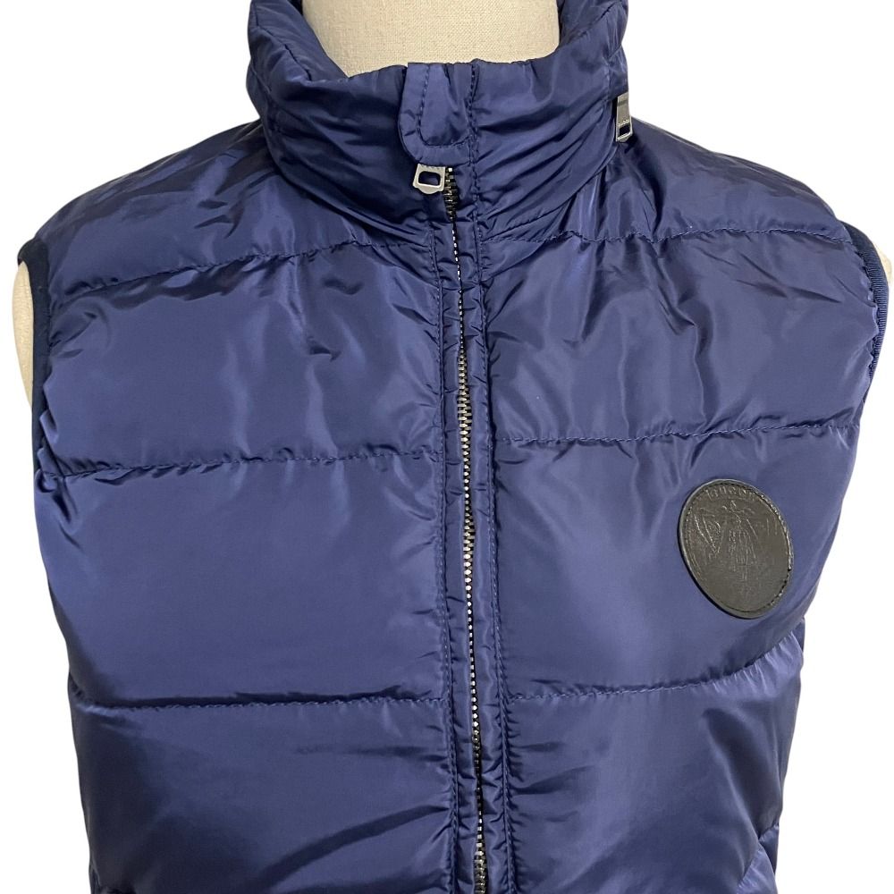 Gucci Logo Patch Down Vest Lining GG Pattern 38 Navy — view 4