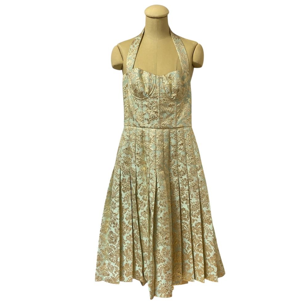 Dolce & Gabbana Jacquard Dress 36 Gold