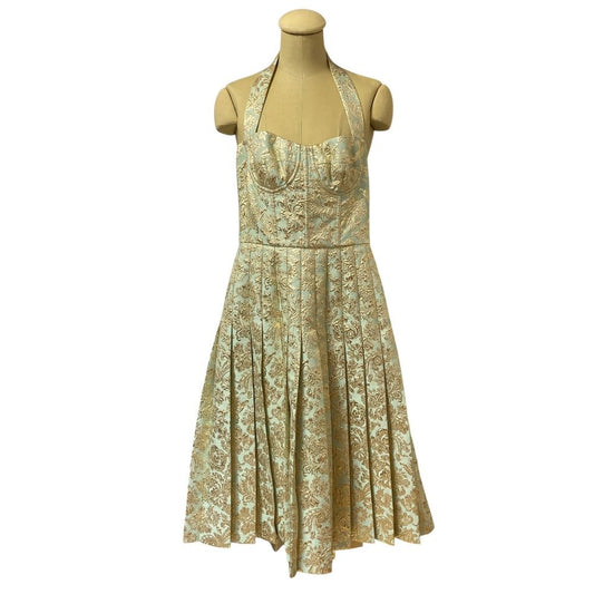 Dolce & Gabbana Jacquard Dress 36 Gold