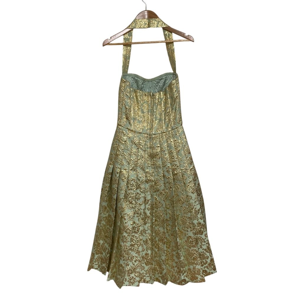 Dolce & Gabbana Jacquard Dress 36 Gold — view 3
