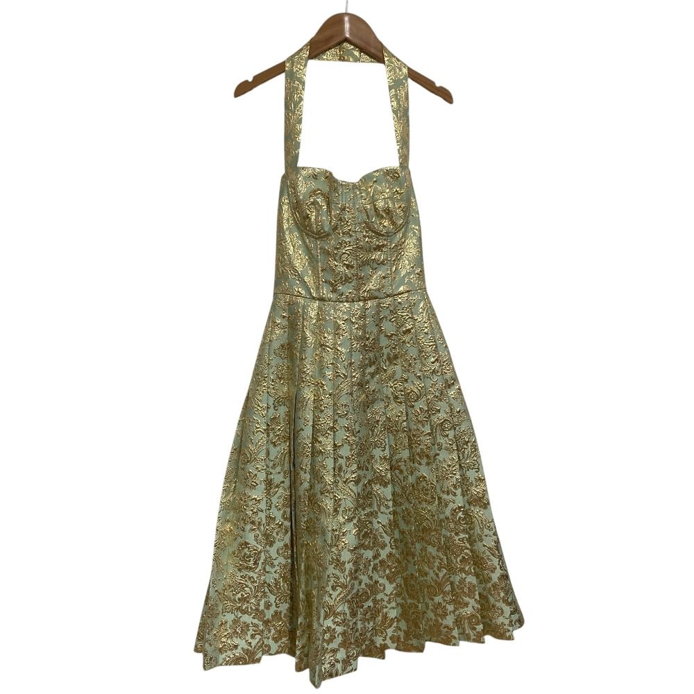 Dolce & Gabbana Jacquard Dress 36 Gold — view 2