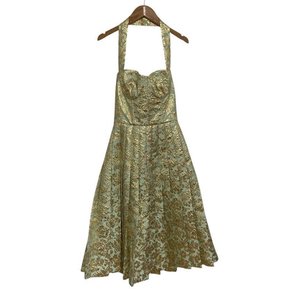 Dolce & Gabbana Jacquard Dress 36 Gold — view 2