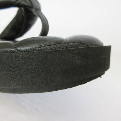 Chanel Quilted CC Logo Leather Thong Sandals c Black 38 — view 8