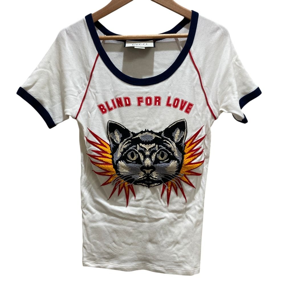 Gucci Cat Applique Ringer-T-Shirt XS White