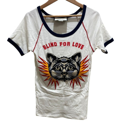 Gucci Cat Applique Ringer-T-Shirt XS White