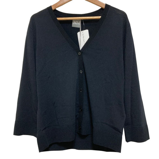 Max Mara MM by Neck Rayon Knit Cardigan L Black