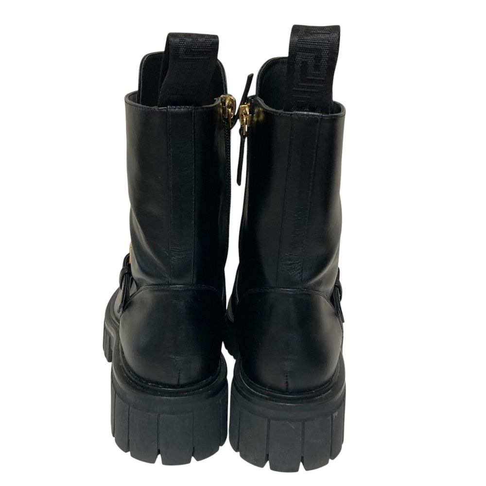 Versace Medusa Side Zip Lace Up Platform Short Boots Black 38 — view 3