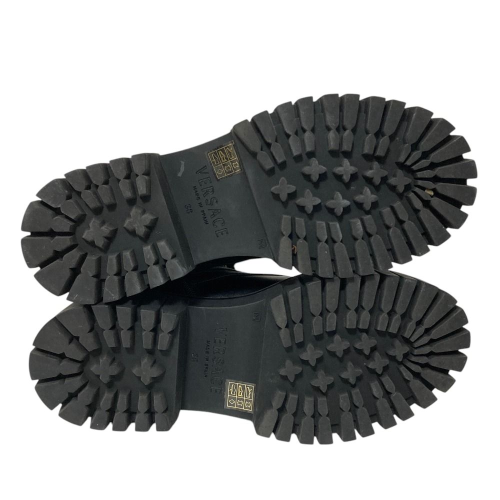 Versace Medusa Side Zip Lace Up Platform Short Boots Black 38 — view 4