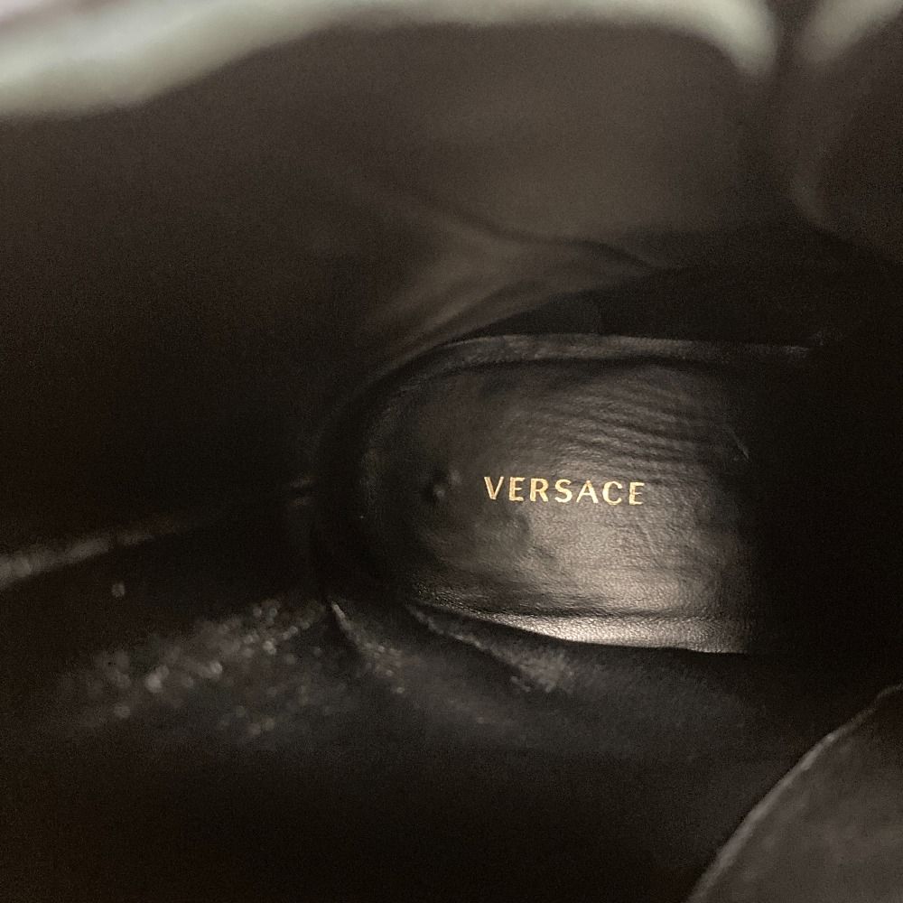 Versace Medusa Side Zip Lace Up Platform Short Boots Black 38 — view 5