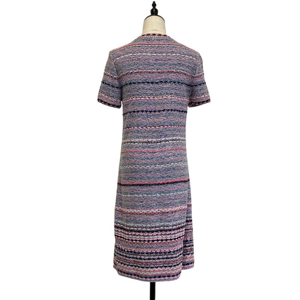 Chanel CC Logo Tweed Knit Dress Pink 38 Multicolor — view 3