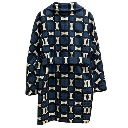 Max Mara S S Lining All Over Print Belted Reversible Coat Black Navy — view 8