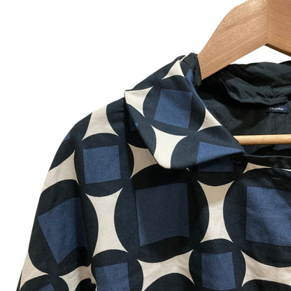 Max Mara S S Lining All Over Print Belted Reversible Coat Black Navy — view 6